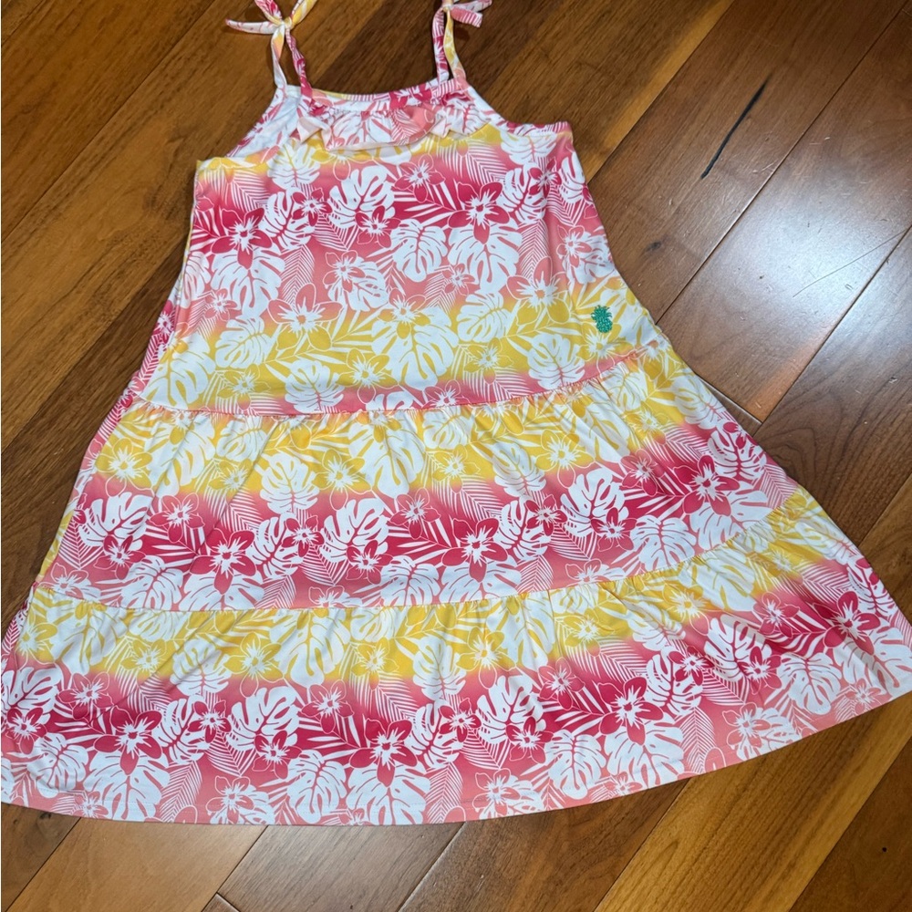 Tommy Bahama Pink and Yellow Floral Tie-Shoulder Sundress